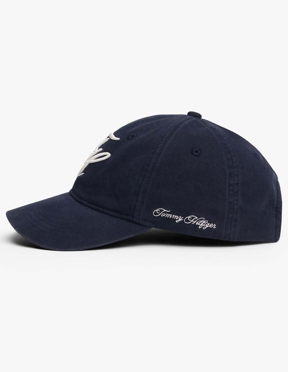 Gorra con visera curva casual Tommy Script para mujer 2