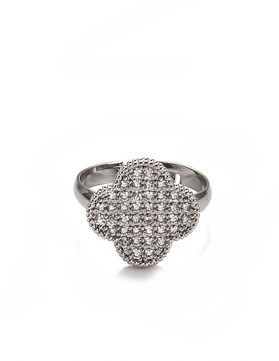 Anillo de flor cristal brillante