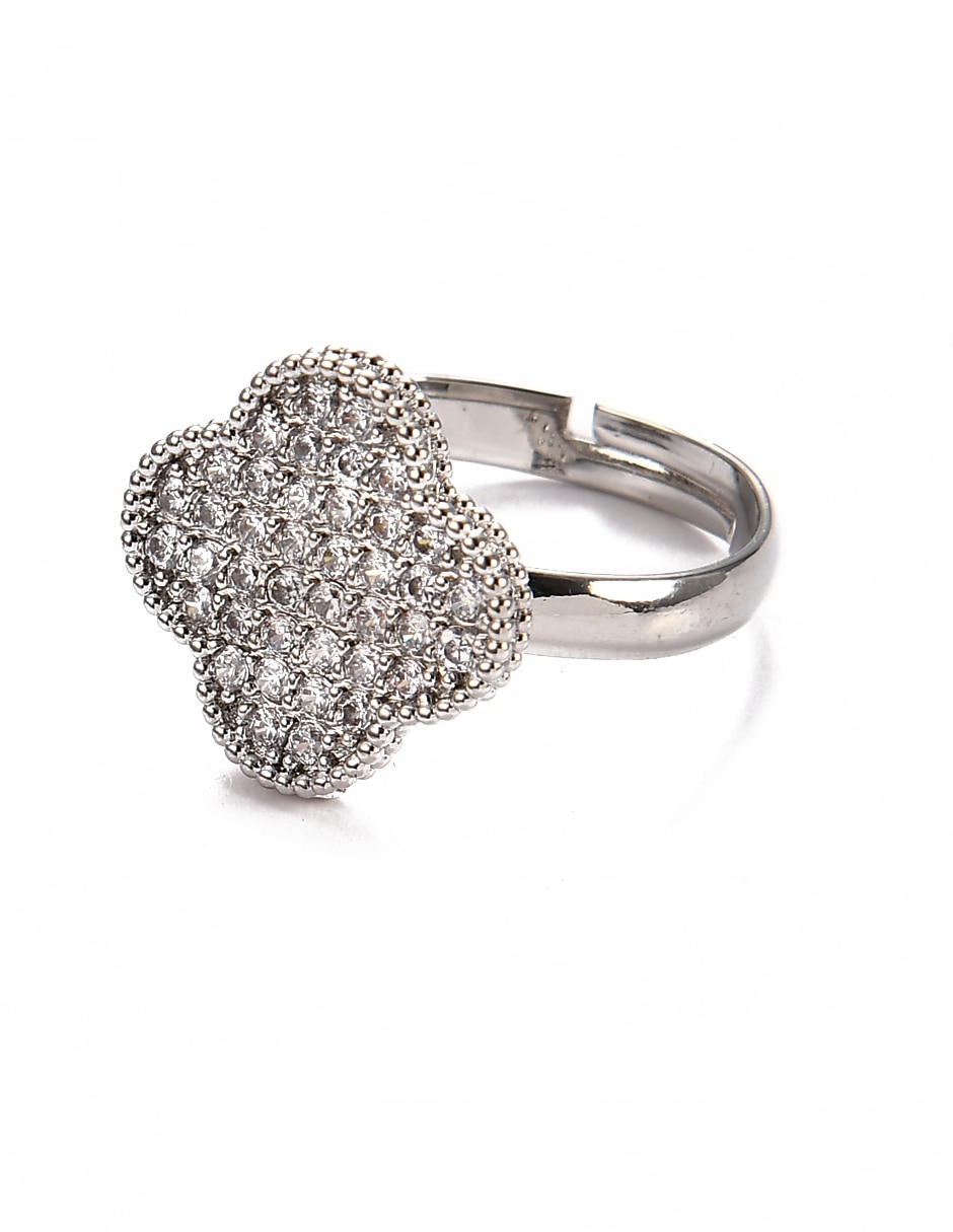 Anillo de flor cristal brillante 2