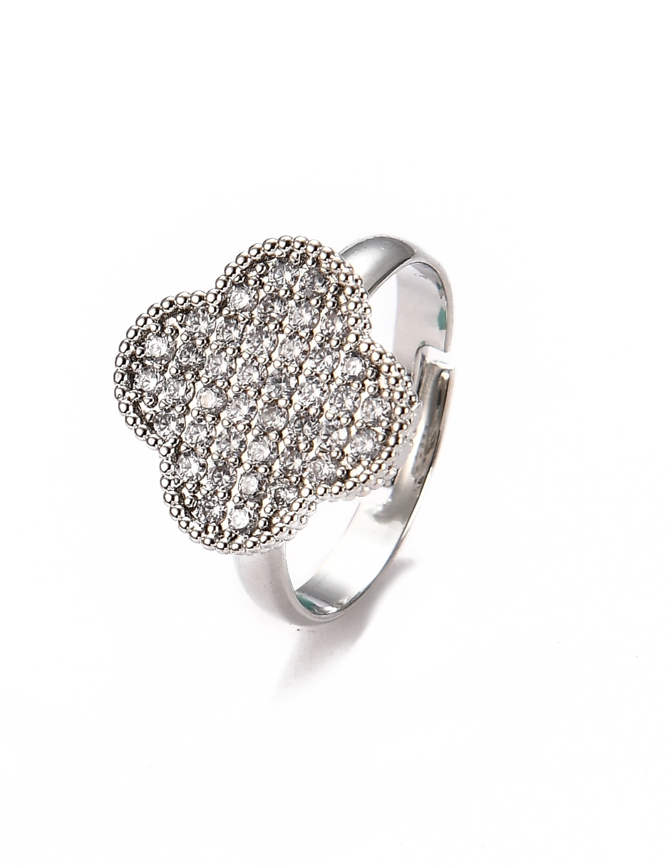 Anillo de flor cristal brillante 3