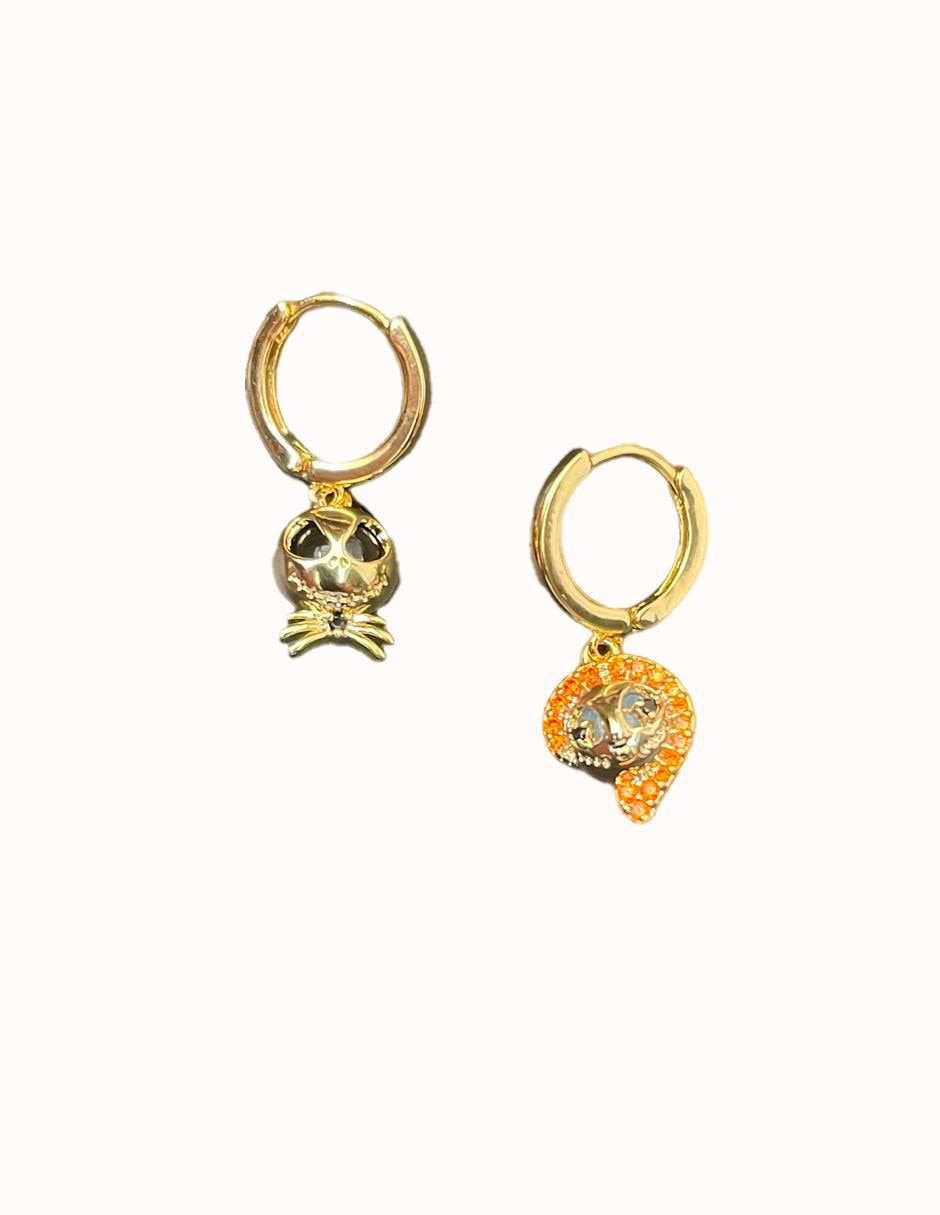 Set de aretes Jack & Sally El extraño mundo de Jack con acabado pulido zirconia cúbica 3
