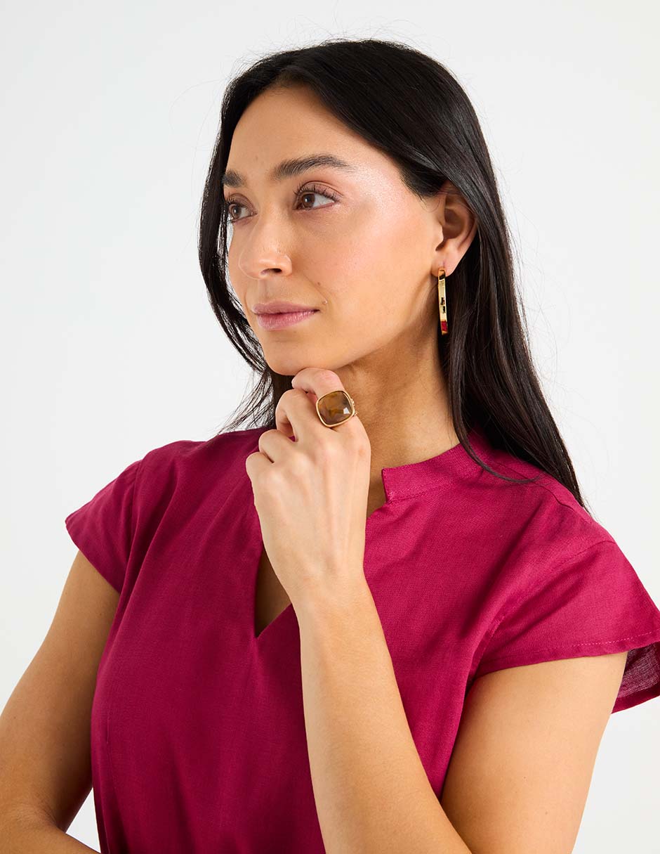 Anillo cuadrado pavé 4