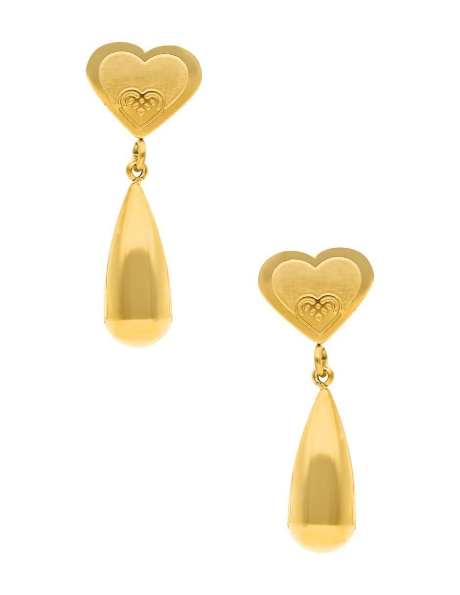 Aretes largos de gota con acabado brillante Aretes largos de gota con acabado brillante