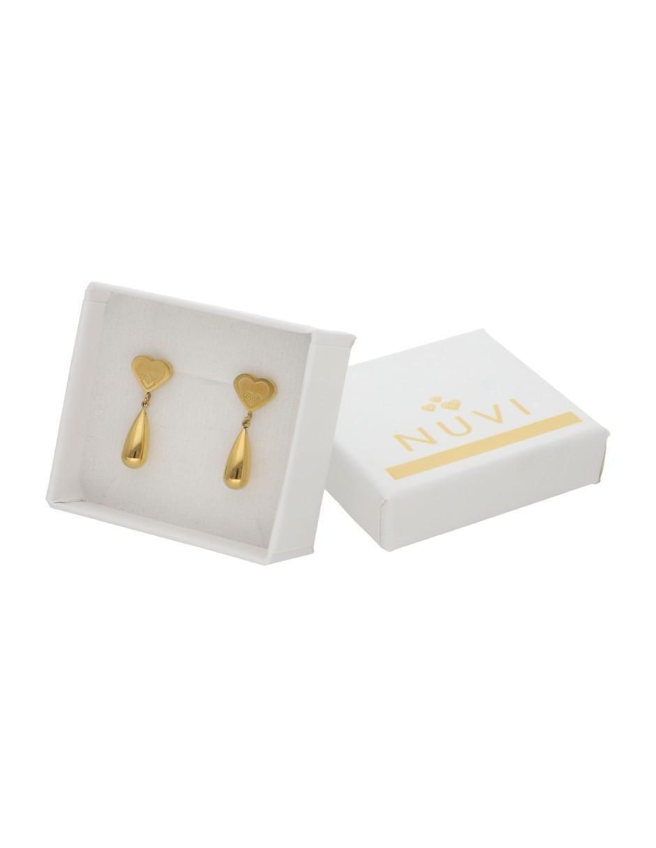 Aretes largos de gota con acabado brillante 4
