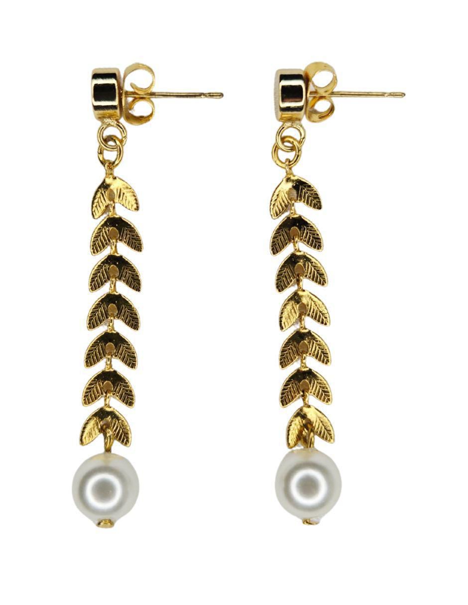 Aretes largos de hoja