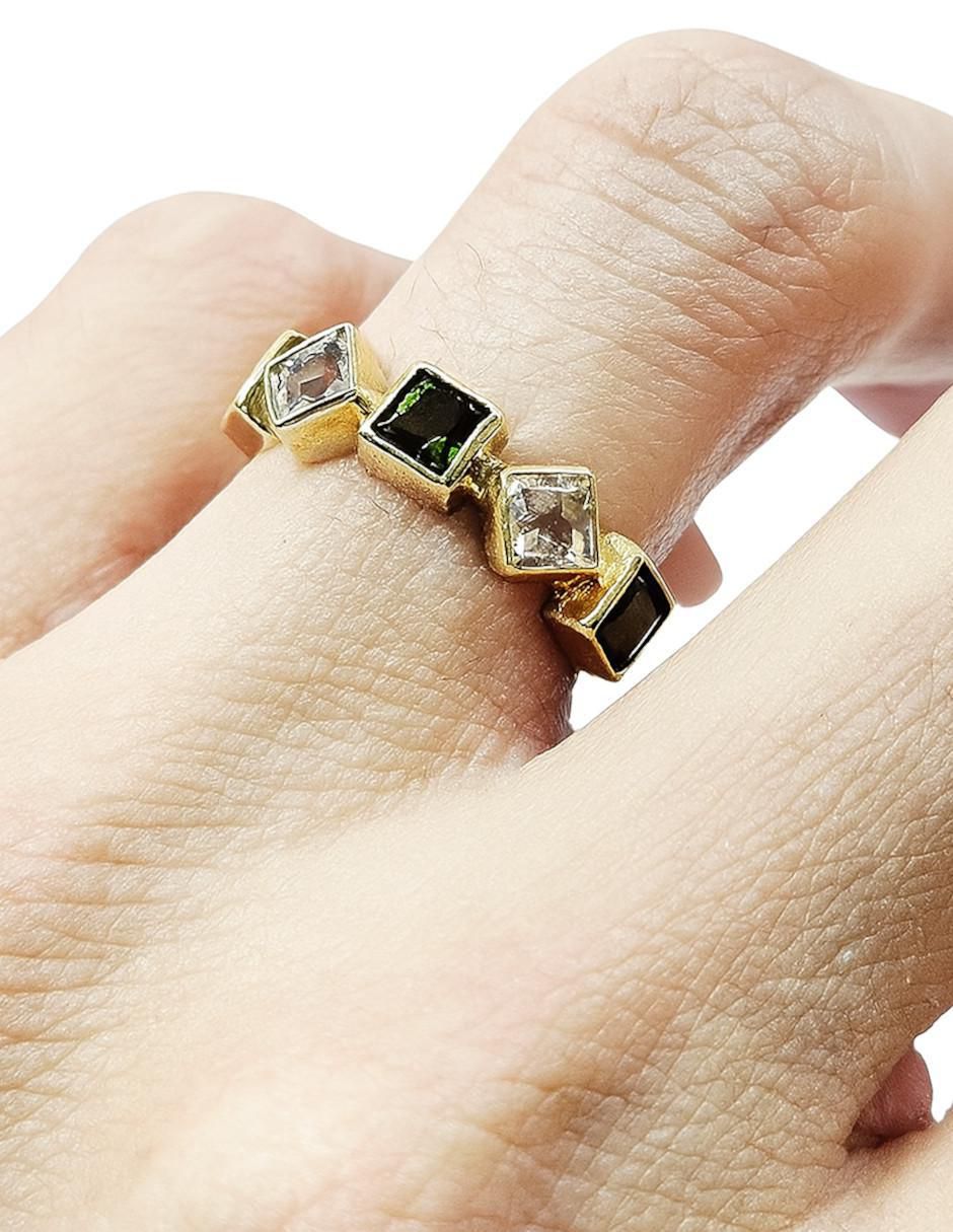 Anillo 14 k de oro amarillo turmalina 4