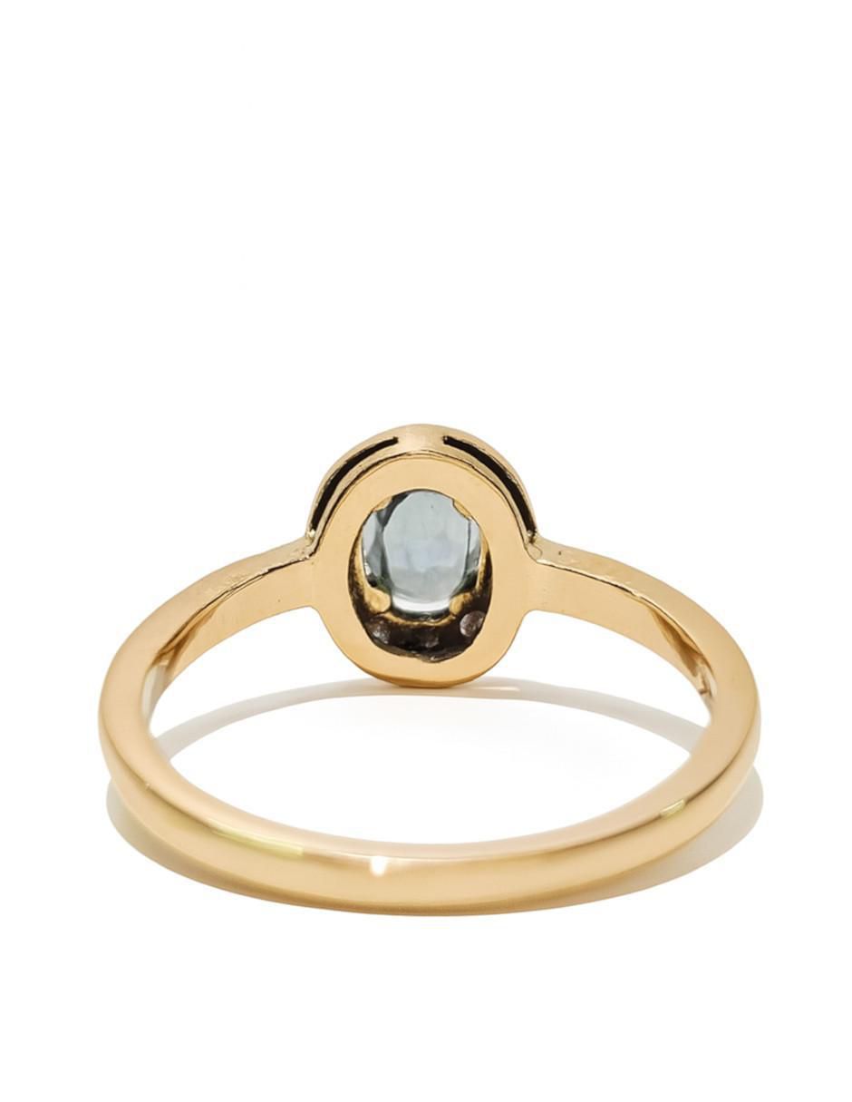 Anillo 14 k de oro amarillo zafiro 3