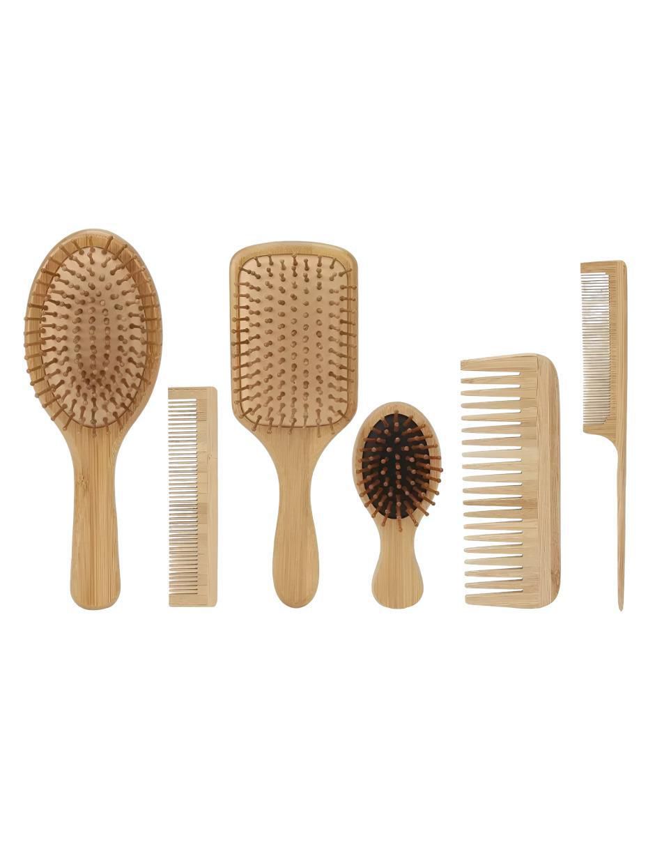 Set de cepillo para cabello de bambú Set de cepillo para cabello de bambú