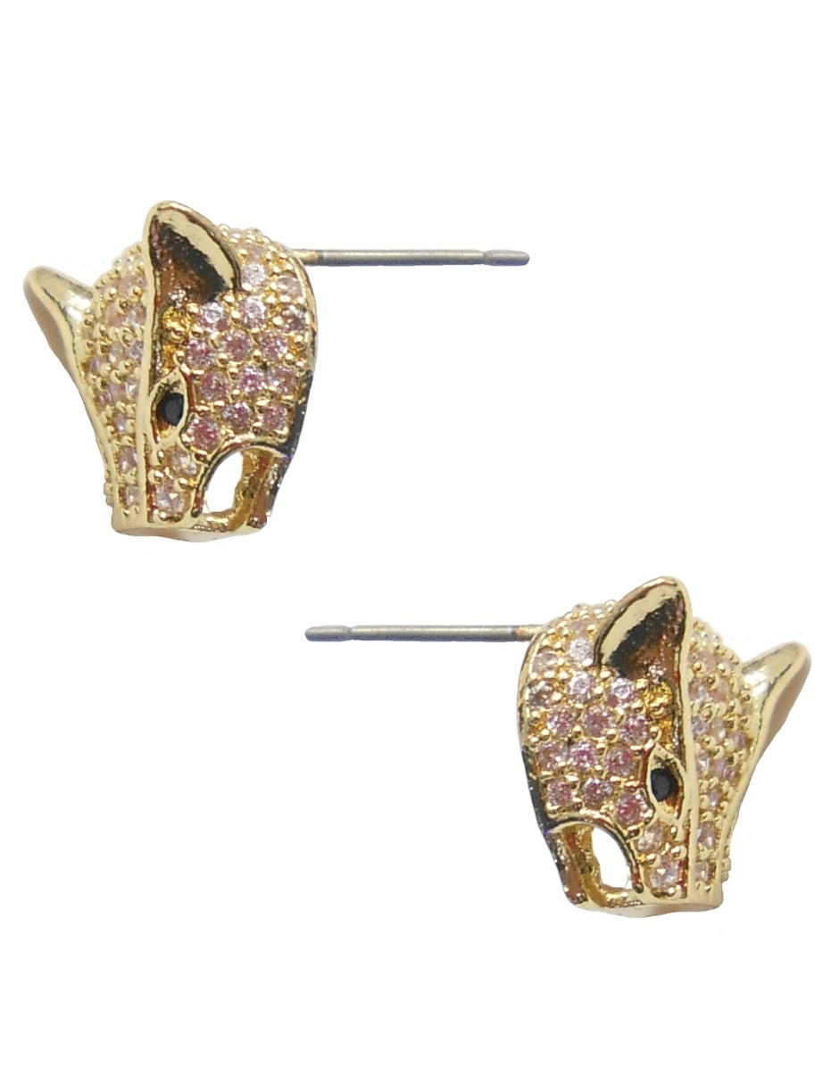 Aretes y collar de cabeza de pantera zirconia 4