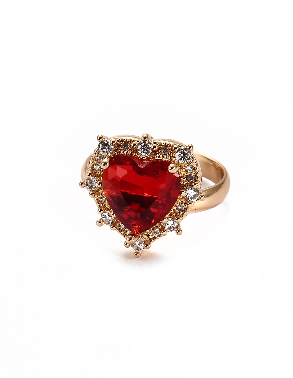 Anillo de corazón zirconia brillante 1
