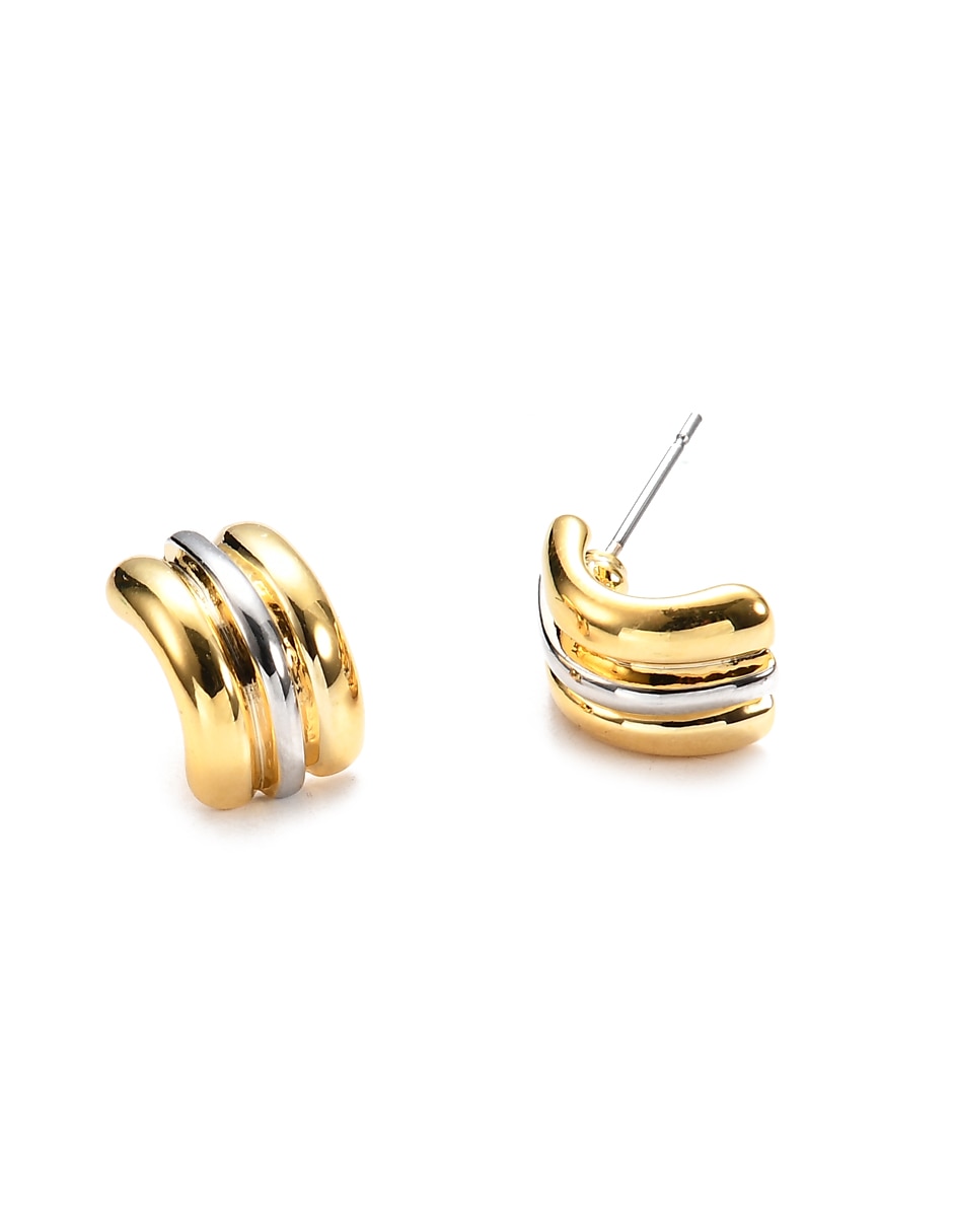 Aretes cortos con acabado brillante 2