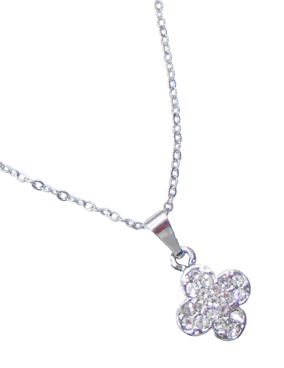Aretes y collar de flor cristal