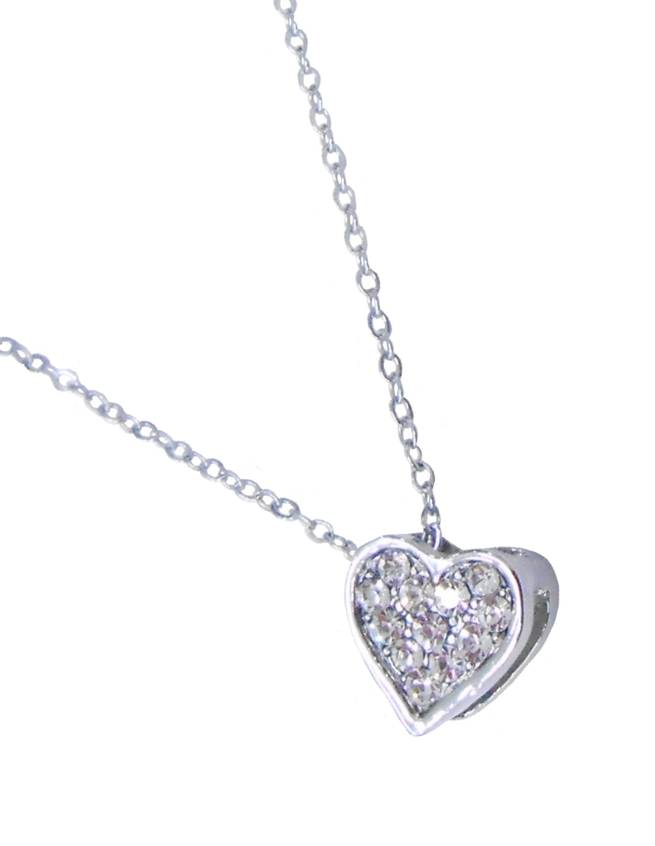 Aretes y collar de corazón cristal