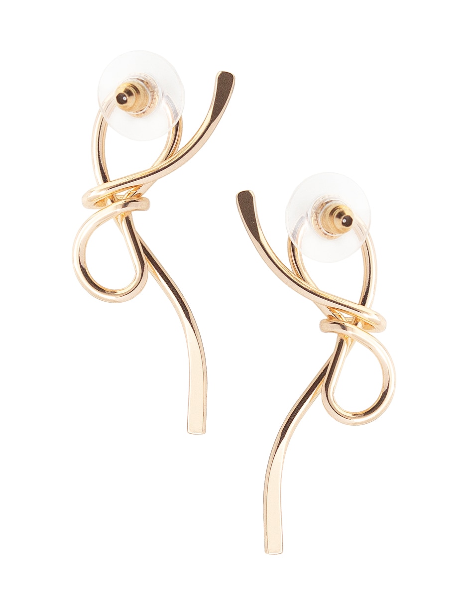 Aretes largos de moño con acabado lustre 4