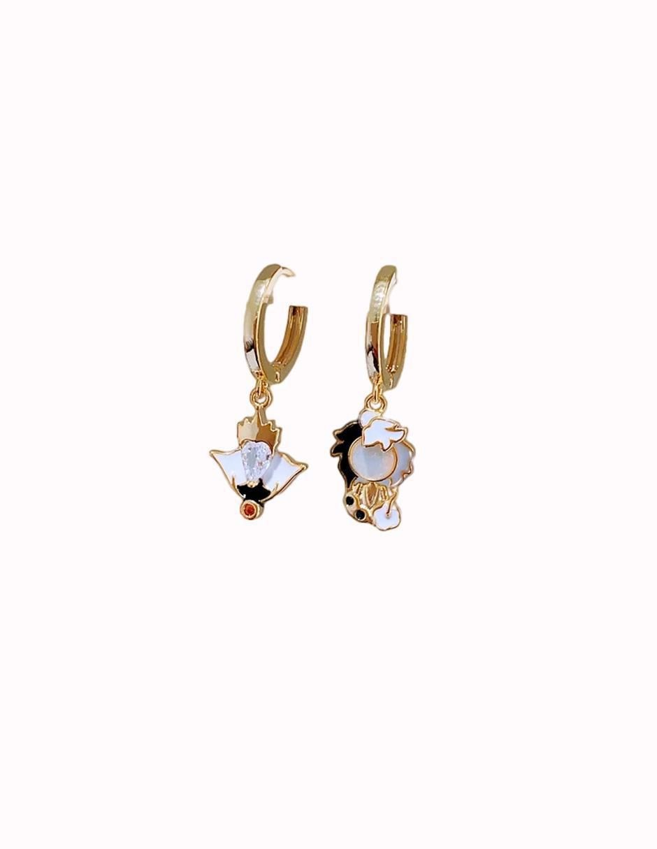 Set de aretes Villanas con acabado pulido zirconia cúbica 2