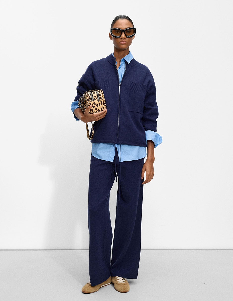 Pants regular con elástico para mujer