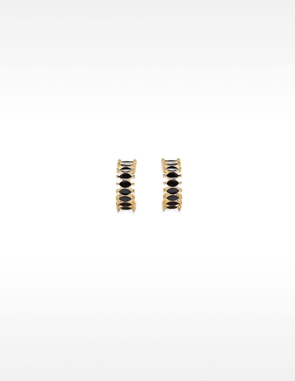 Aretes de aro ciruculares con acabado pavé