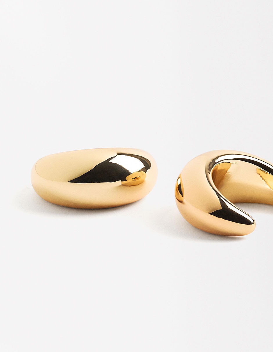 Aretes de aro redondos Golden Basics 2