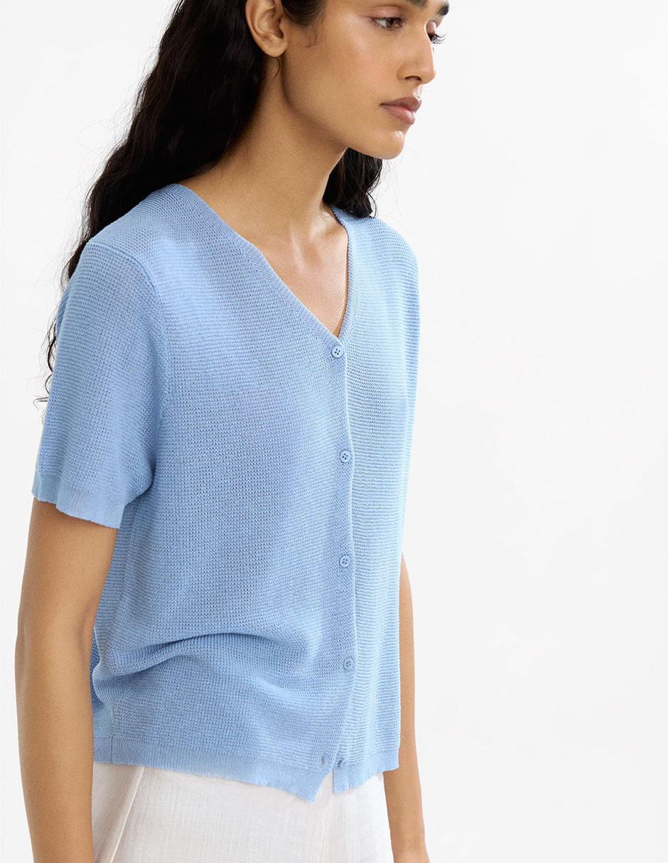 Suéter cuello V para mujer 2