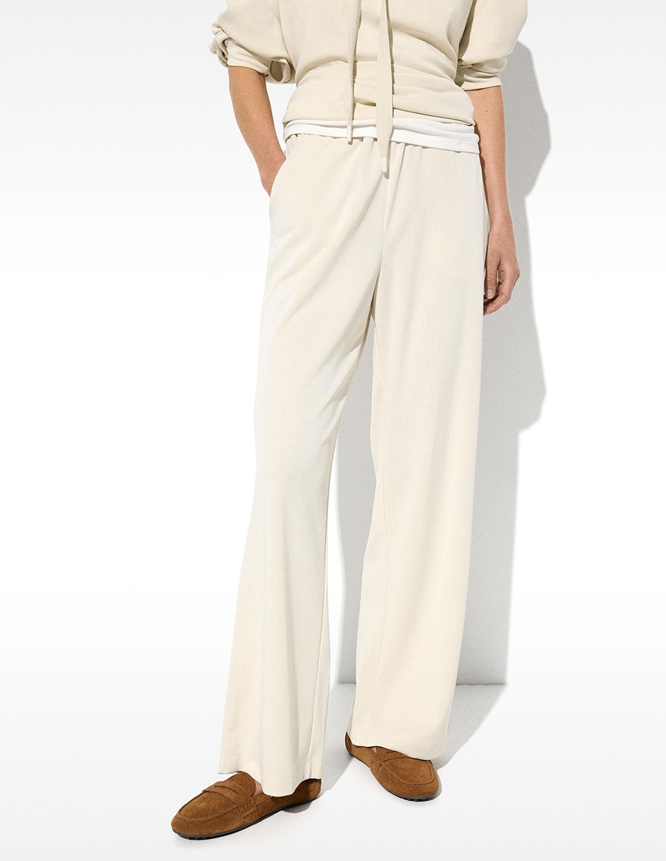 Pants regular con elástico para mujer 2