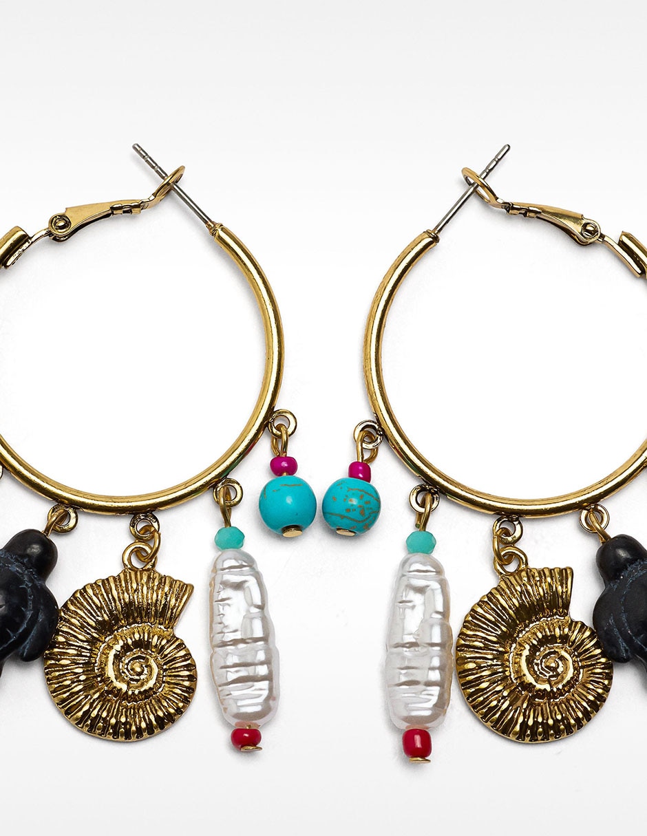 Aretes de aro redondos con acabado pulido