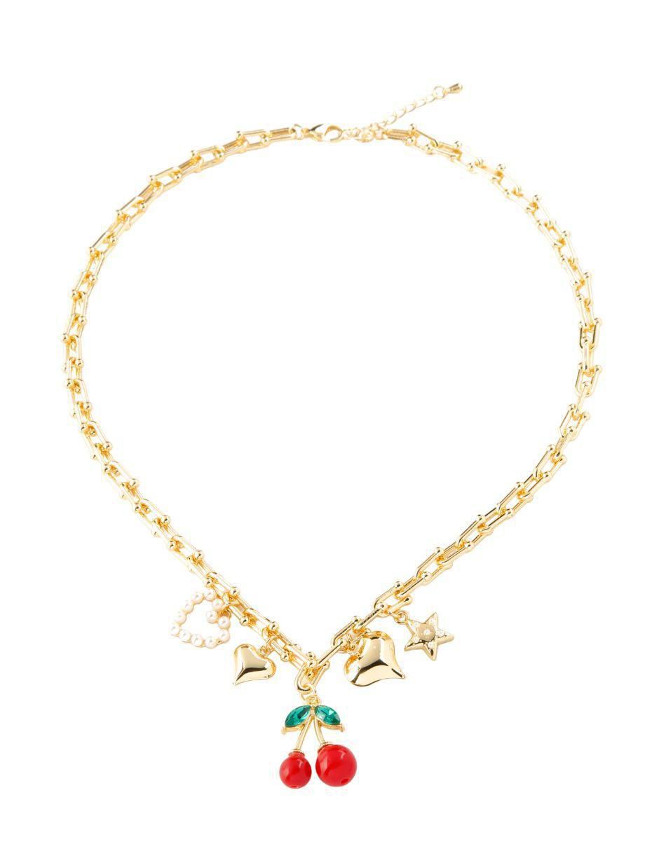 Set collar de cereza Cherry Love de baño de oro 18 K 3