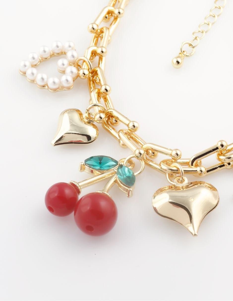 Set collar de cereza Cherry Love de baño de oro 18 K 4