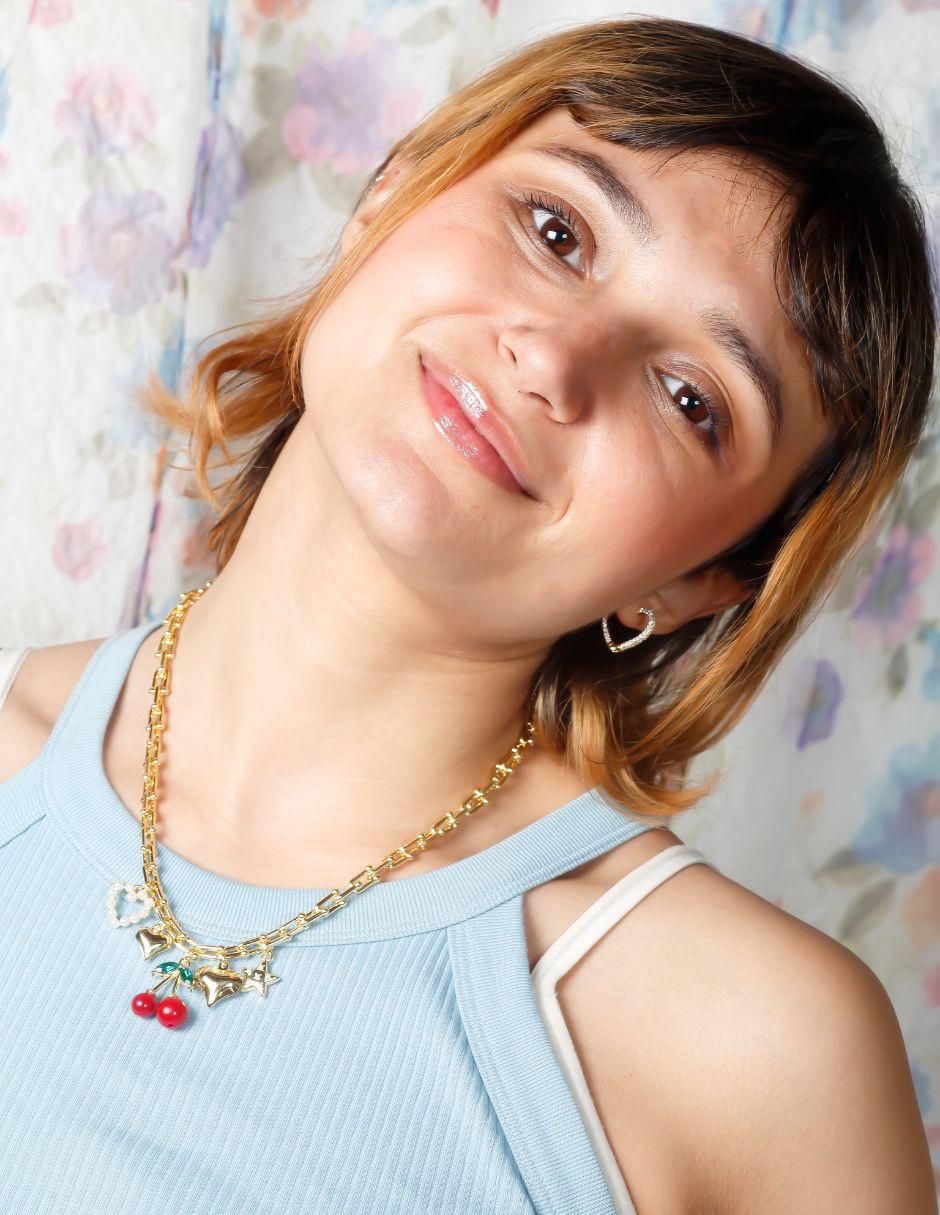 Set collar de cereza Cherry Love de baño de oro 18 K 5