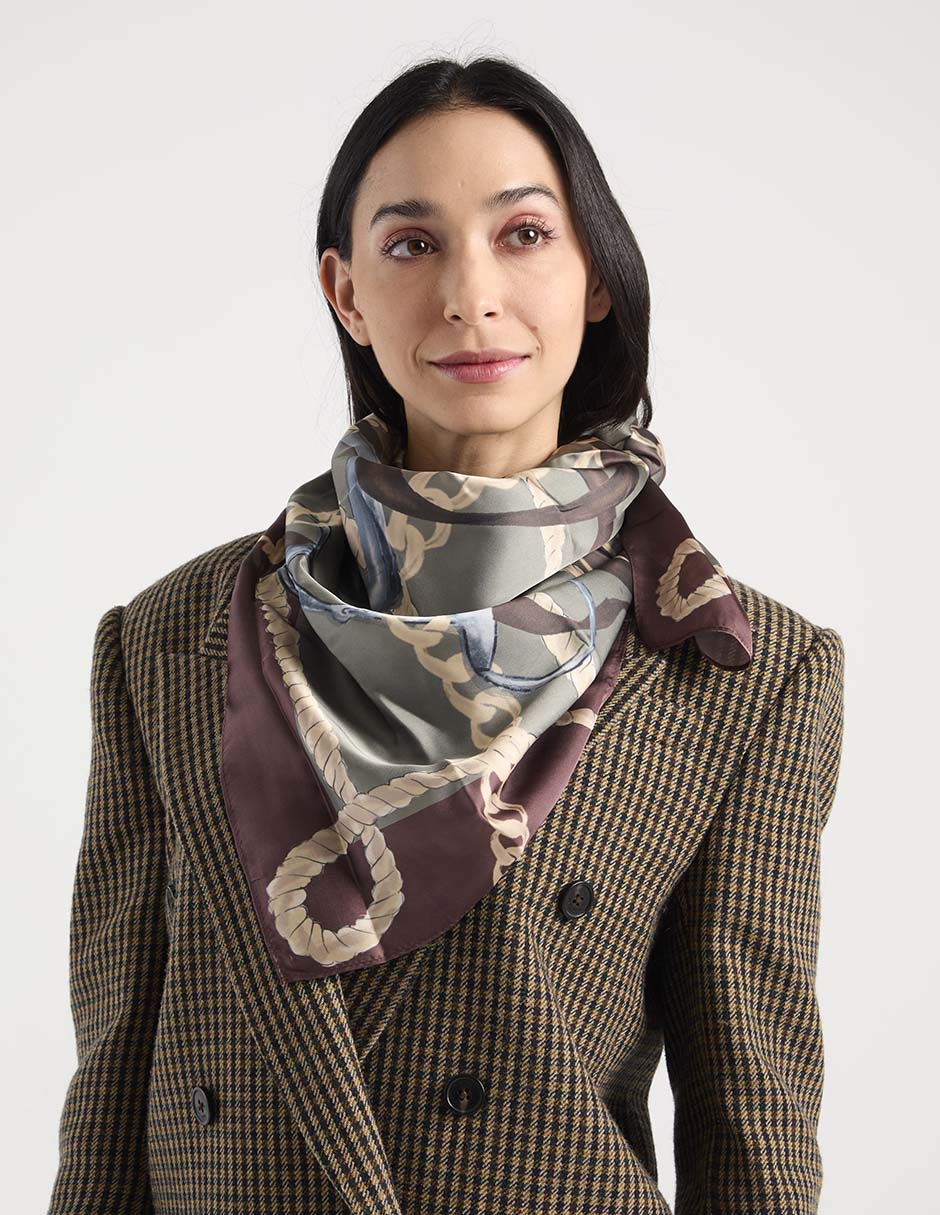 Mascada con estampado gráfico para mujer