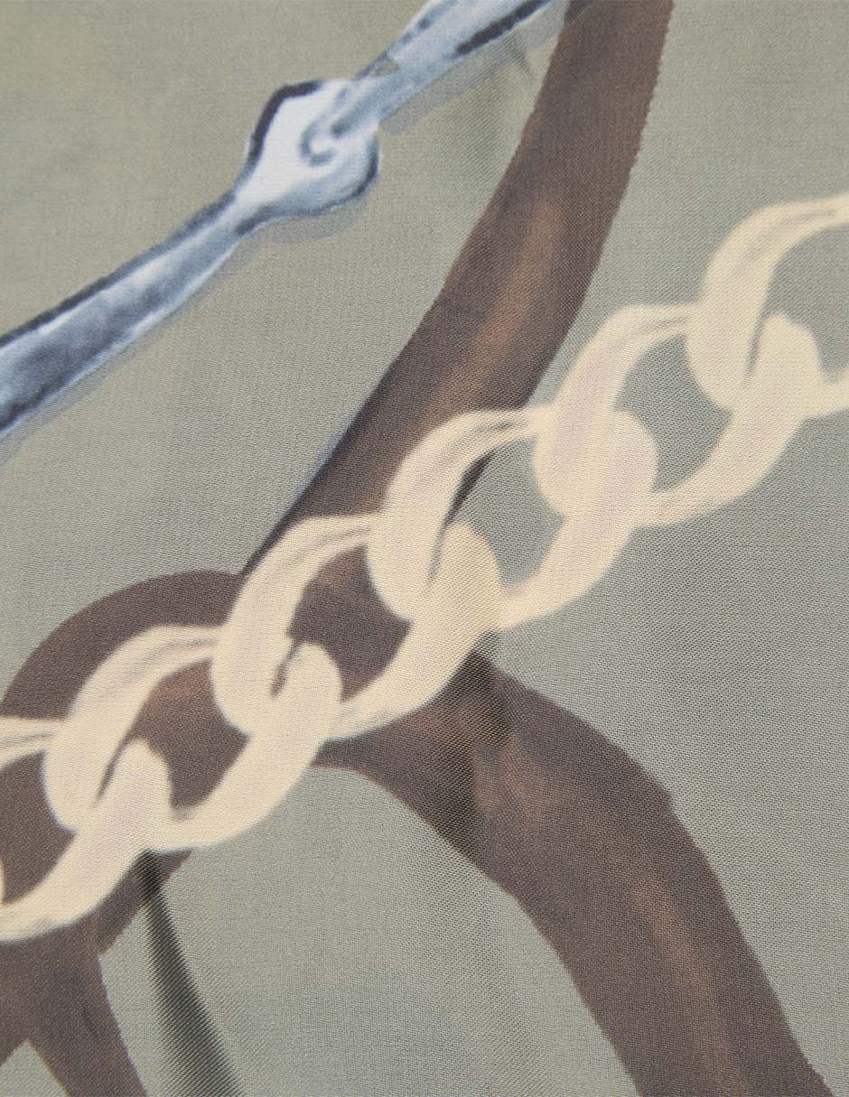Mascada con estampado gráfico para mujer 3
