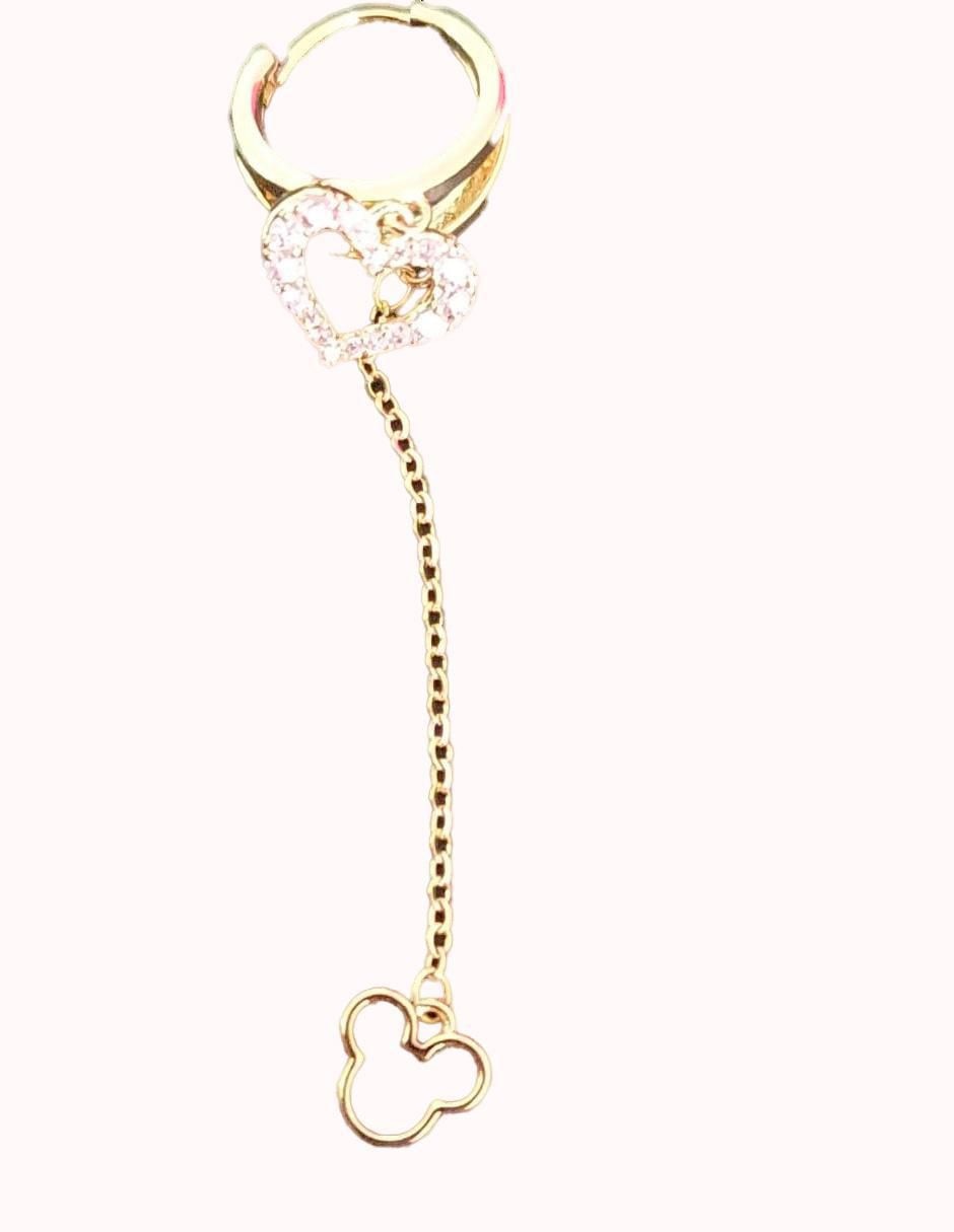 Set de aretes Mickey Disney con acabado pulido zirconia cúbica 3
