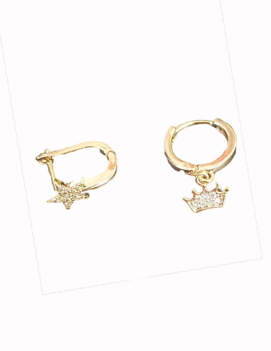 Set de aretes El Principito Clasico con acabado pulido zirconia cúbica 4