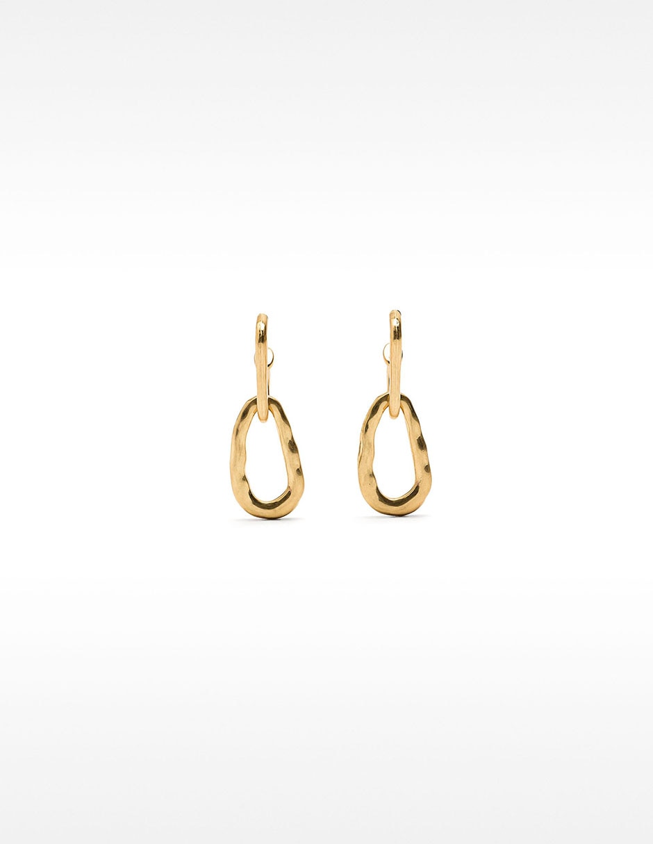 Aretes largos Golden Basic con acabado brillante