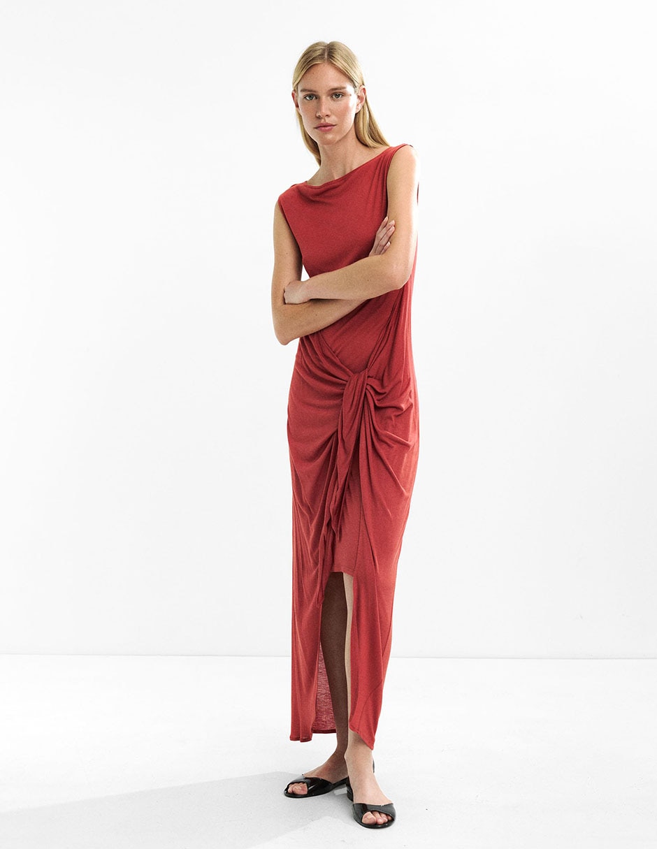 Vestido midi casual T2 Junho para mujer Vestido midi casual T2 Junho para mujer