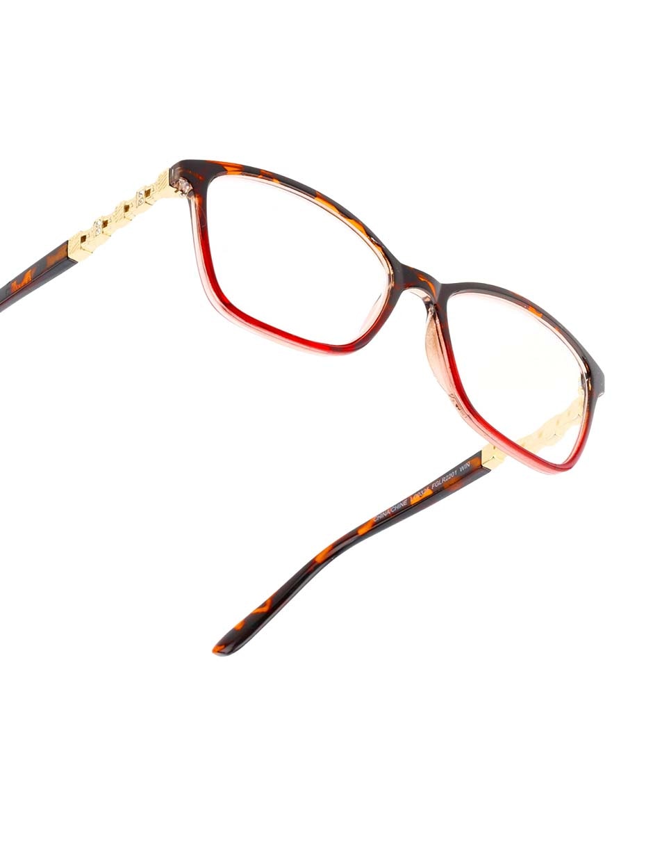Lentes para vista cansada Edelyn Wine cuadrado para mujer 5