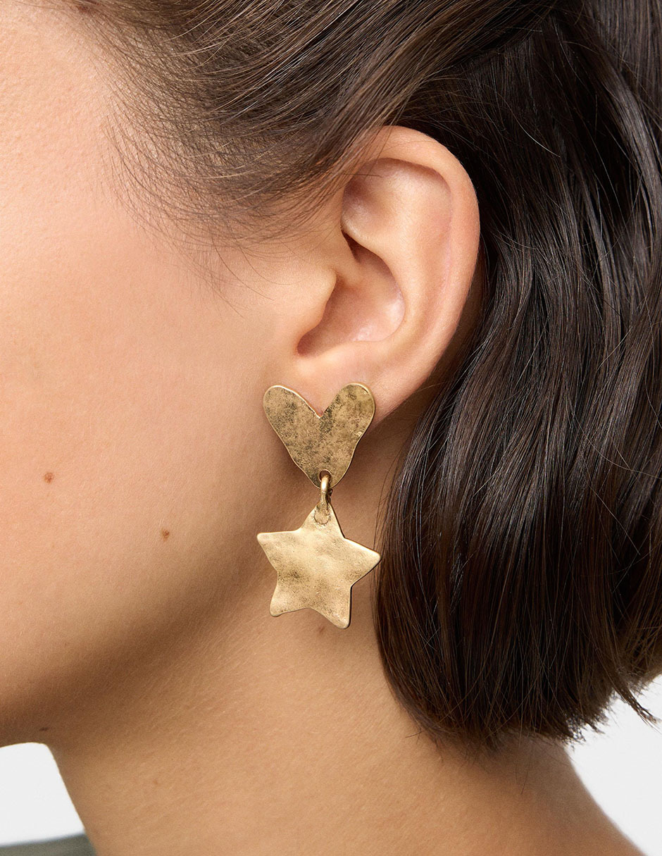 Aretes de Locked In con acabado martillado 2