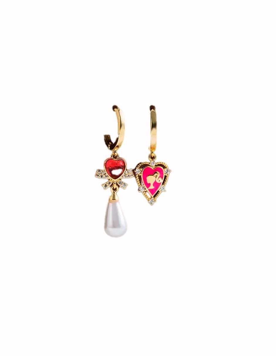Set de aretes Barbie con acabado pulido zirconia cúbica 2