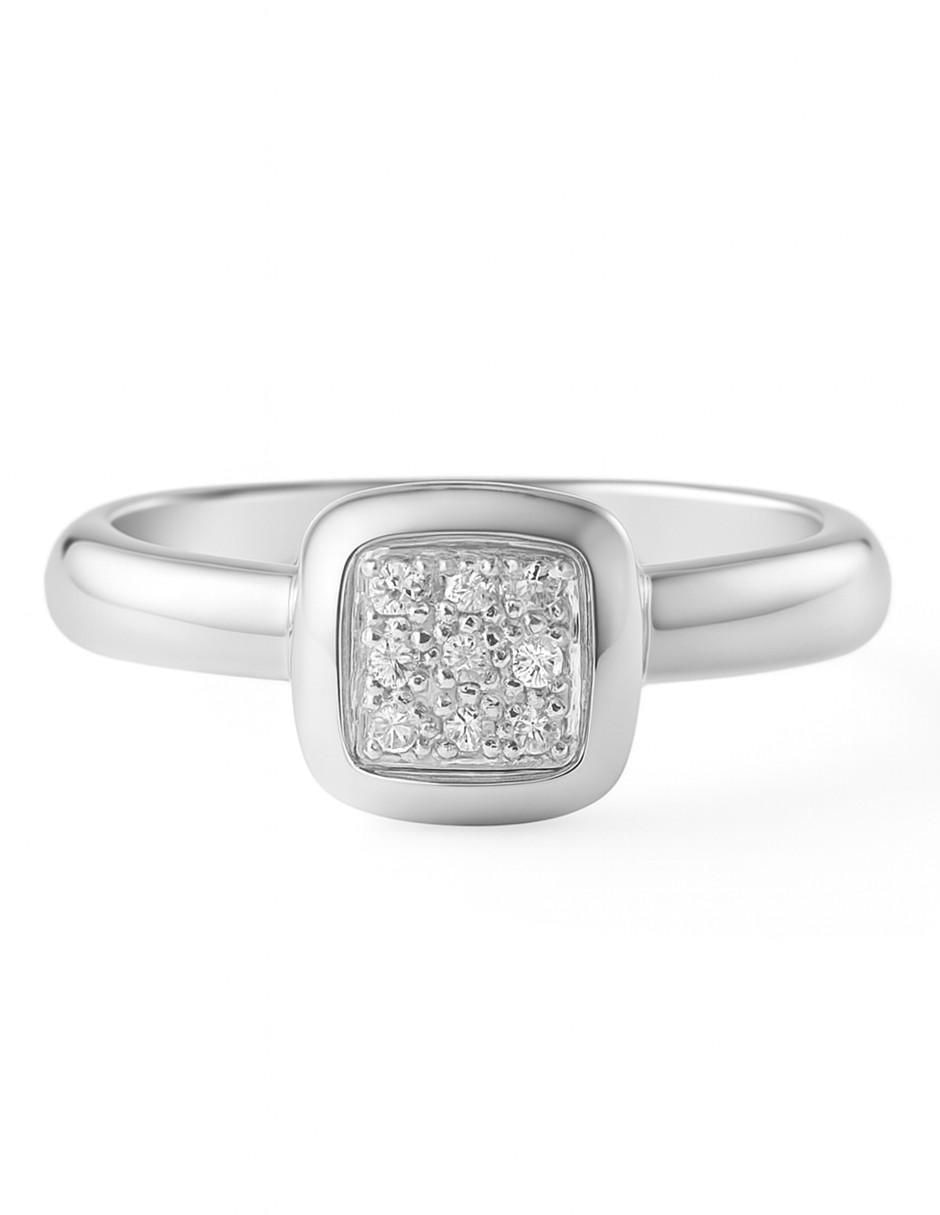 Anillo 14 k de oro blanco diamante pulido Anillo 14 k de oro blanco diamante pulido