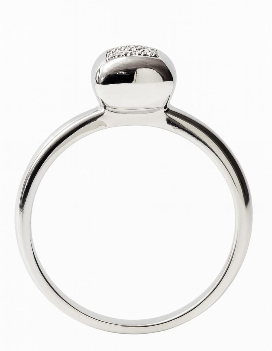 Anillo 14 k de oro blanco diamante pulido 2