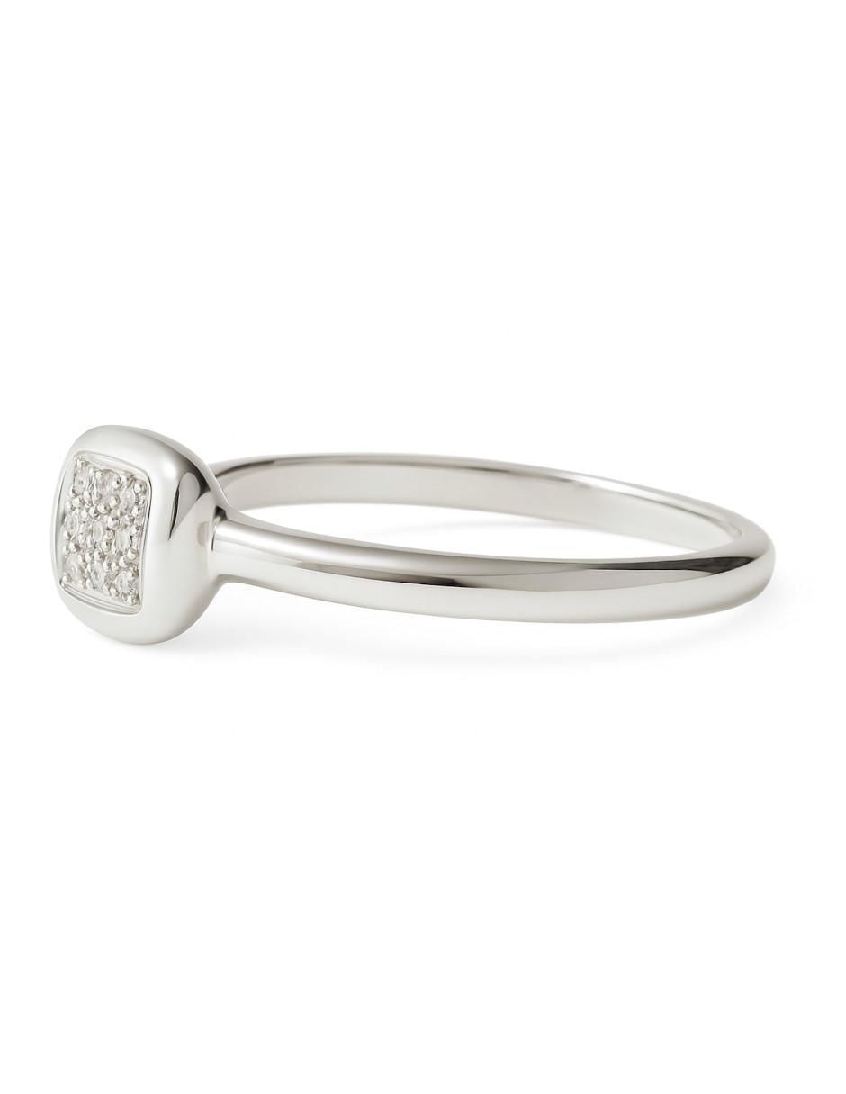 Anillo 14 k de oro blanco diamante pulido 3