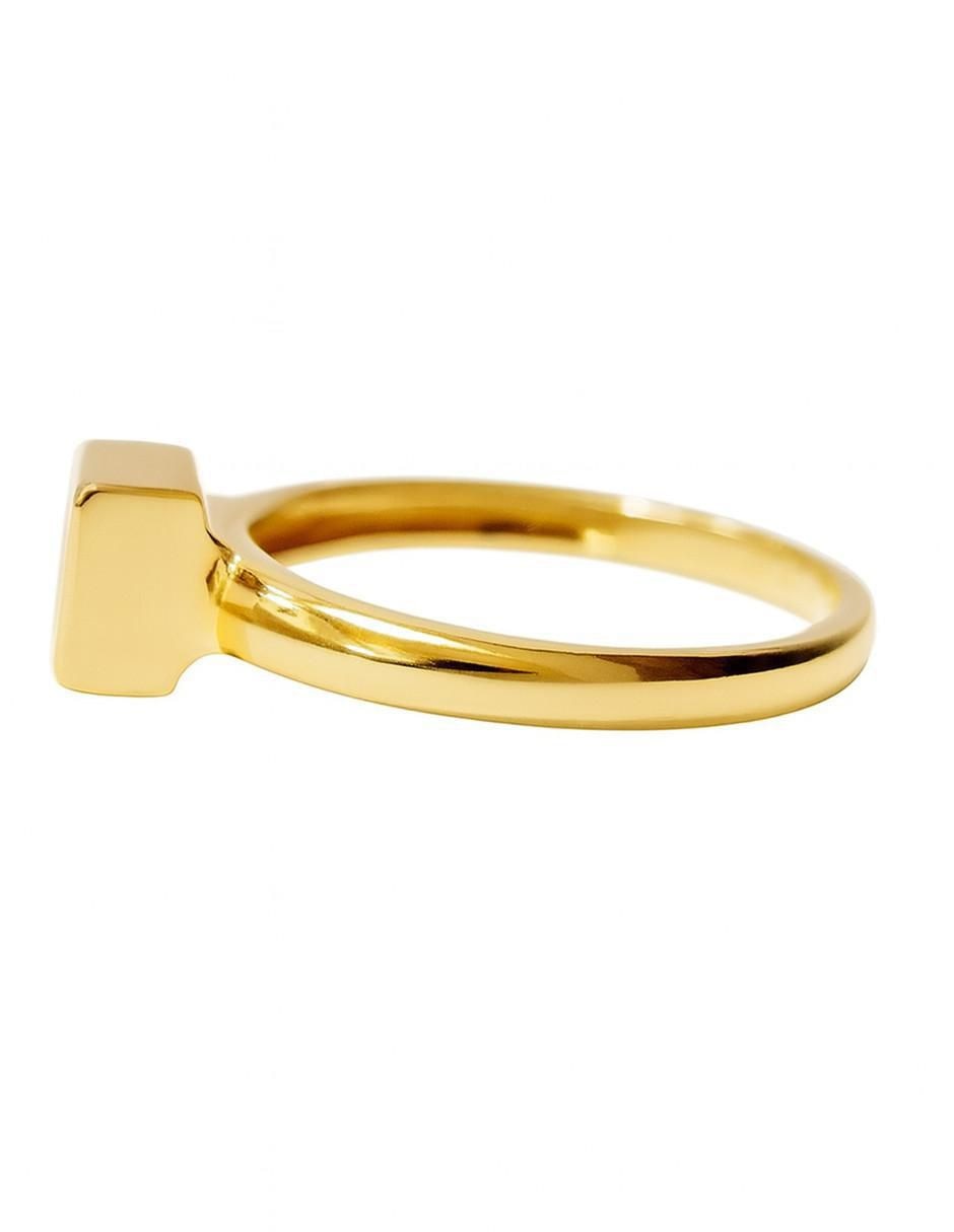 Anillo cuadrado 14 k de oro diamante pulido 3