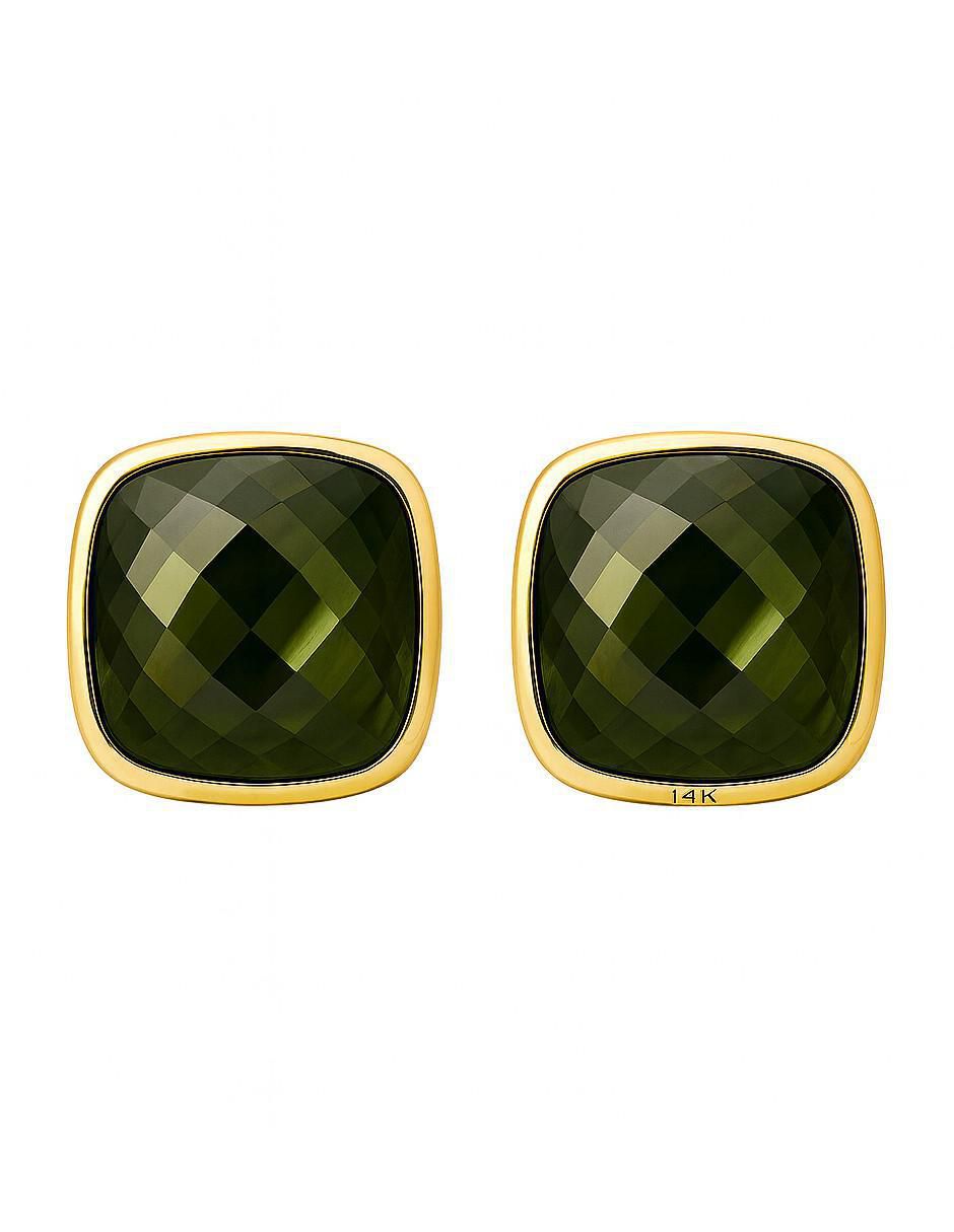 Broqueles de oro amarillo 14 k con acabado pulido amatista Broqueles de oro amarillo 14 k con acabado pulido amatista