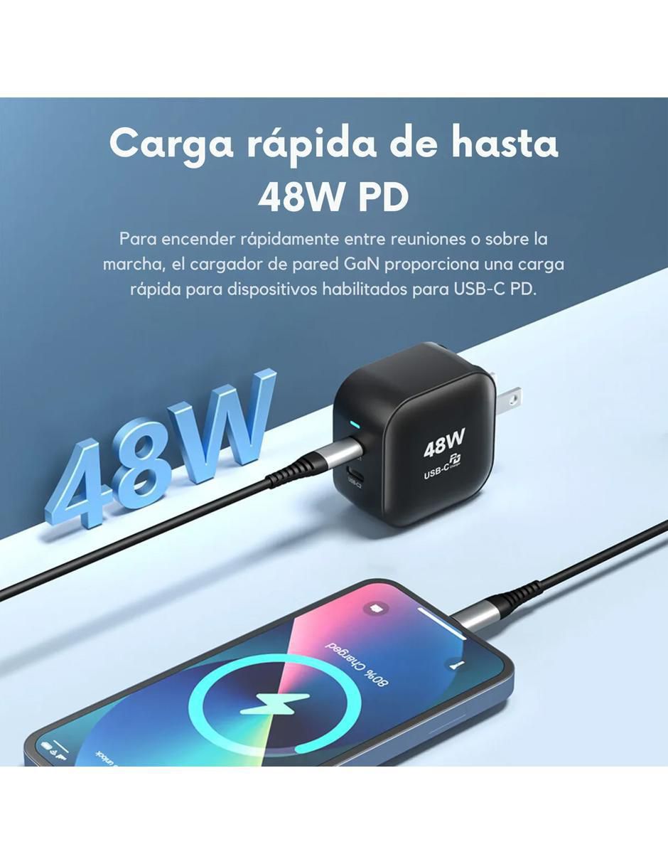 Adaptador de corriente de 48 w usb + usb tipo c