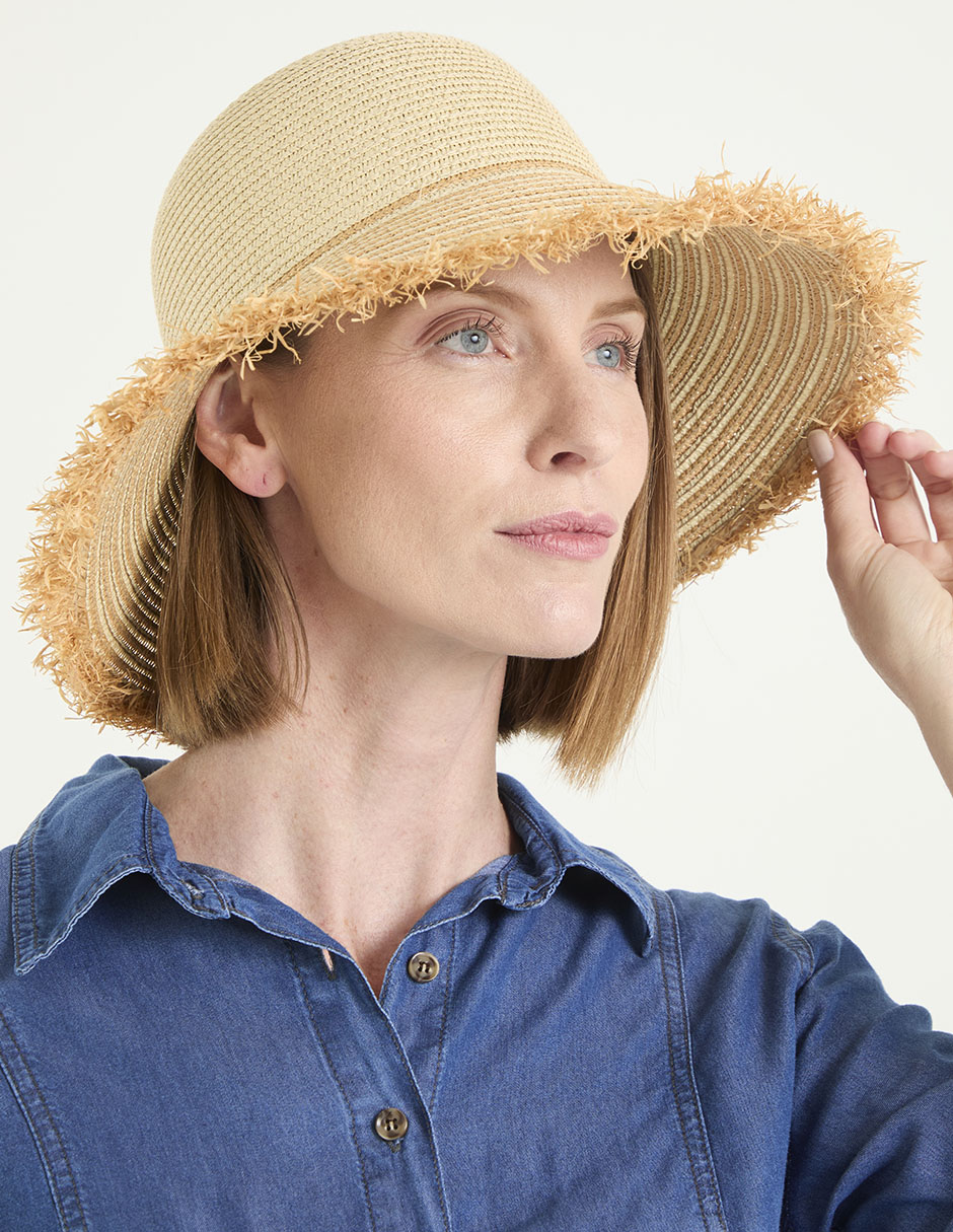 Sombrero ala mediana estampado a rayas 4