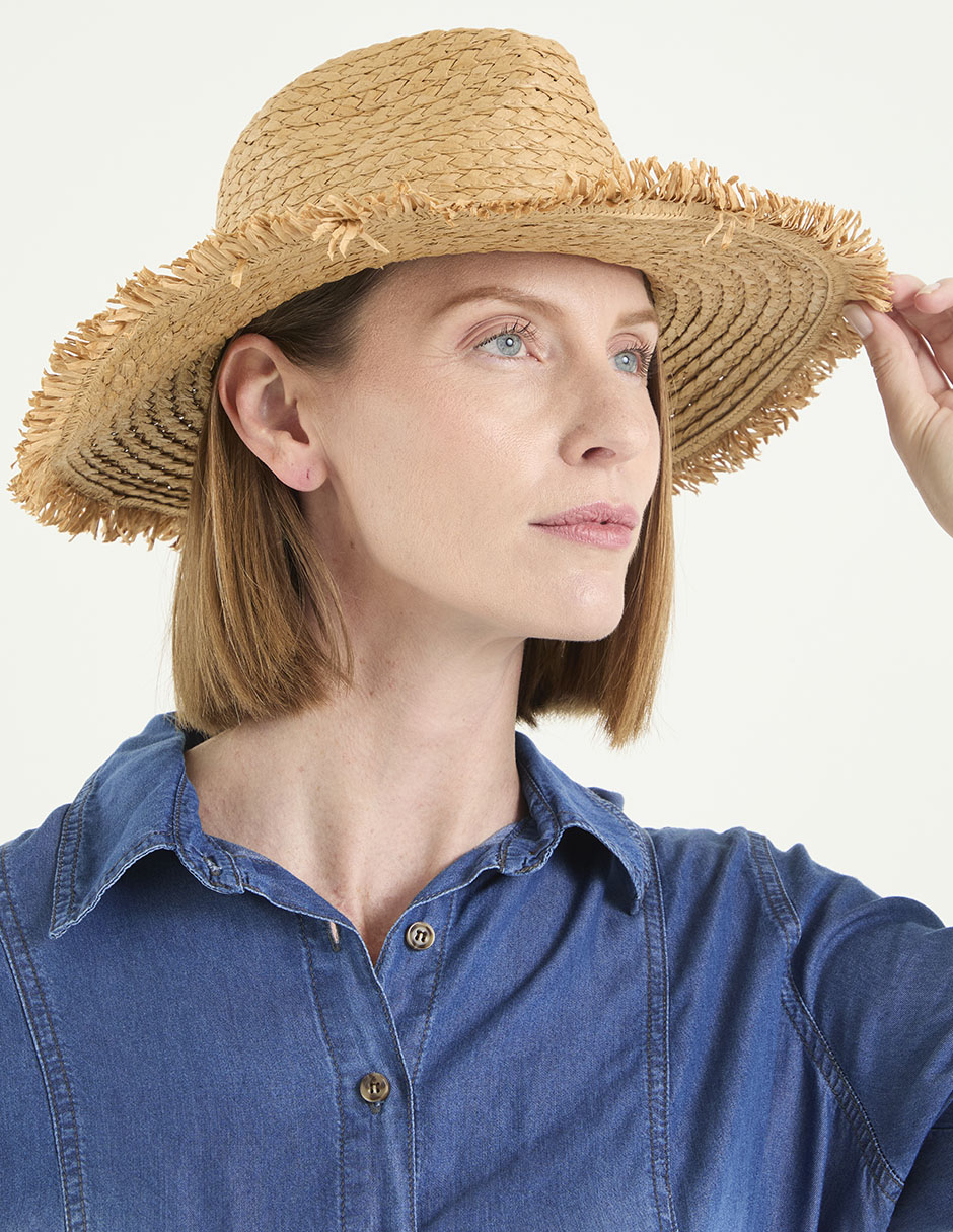 Sombrero ala mediana estampado trenzado 4