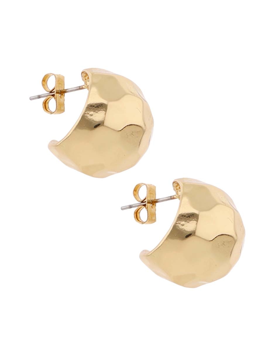 Aretes de aro circular con acabado martillado 2