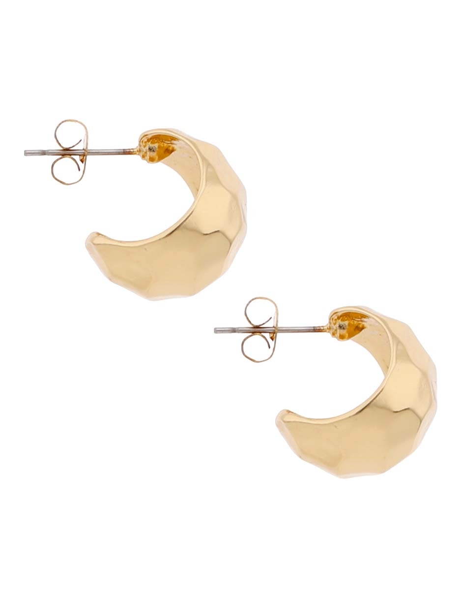 Aretes de aro circular con acabado martillado 3