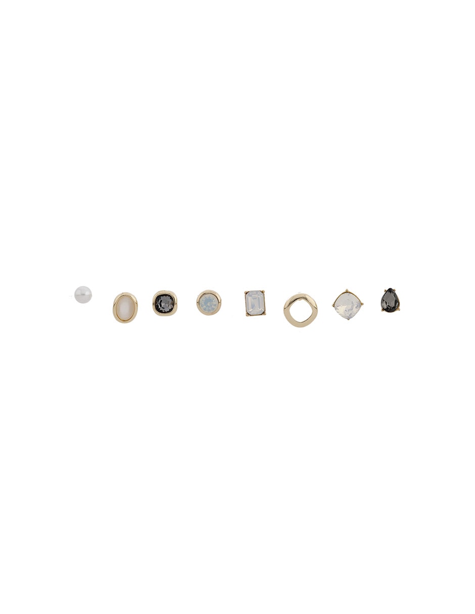 Set de aretes con acabado brillante