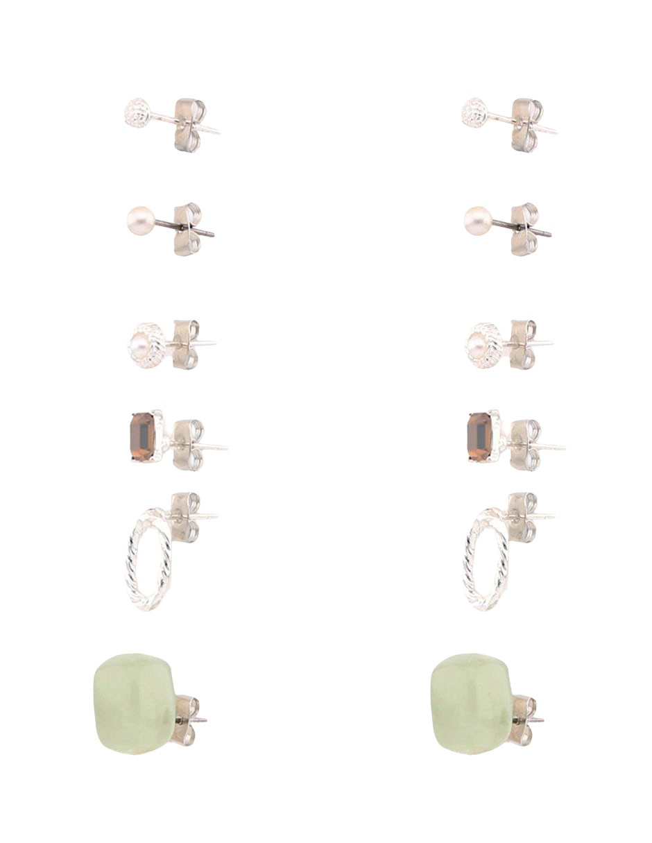 Set de aretes con acabado brillante 2