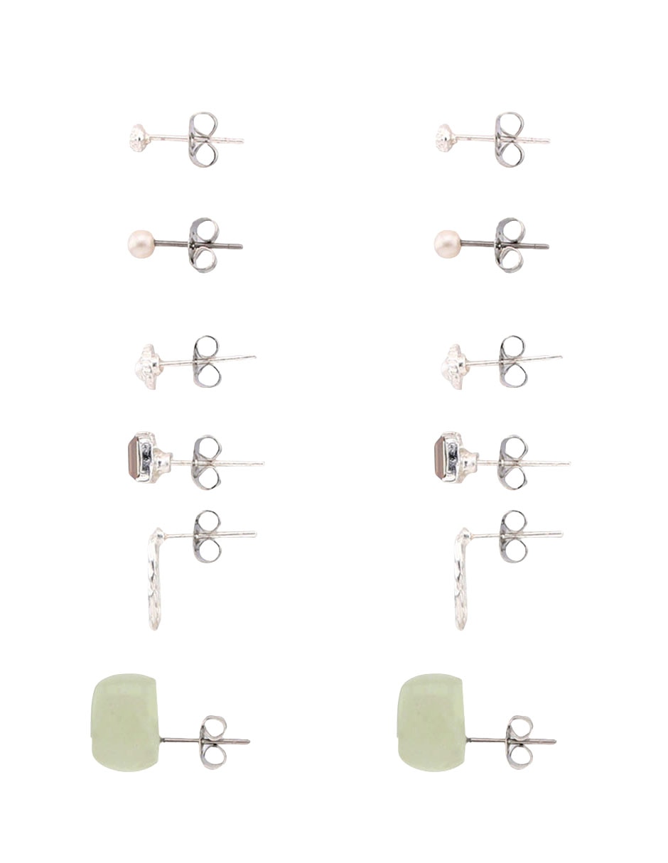 Set de aretes con acabado brillante 3